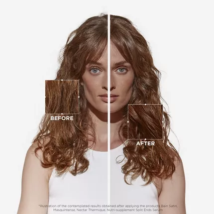 Antes e depois dos melhores produtos para cabelos secos Kerastase Nutritive