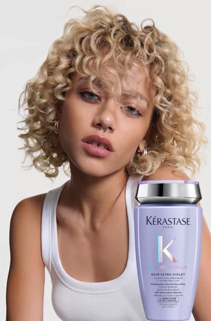Bain Ultra-Violet shampoo roxo antiamarelamento para cabelos loiros