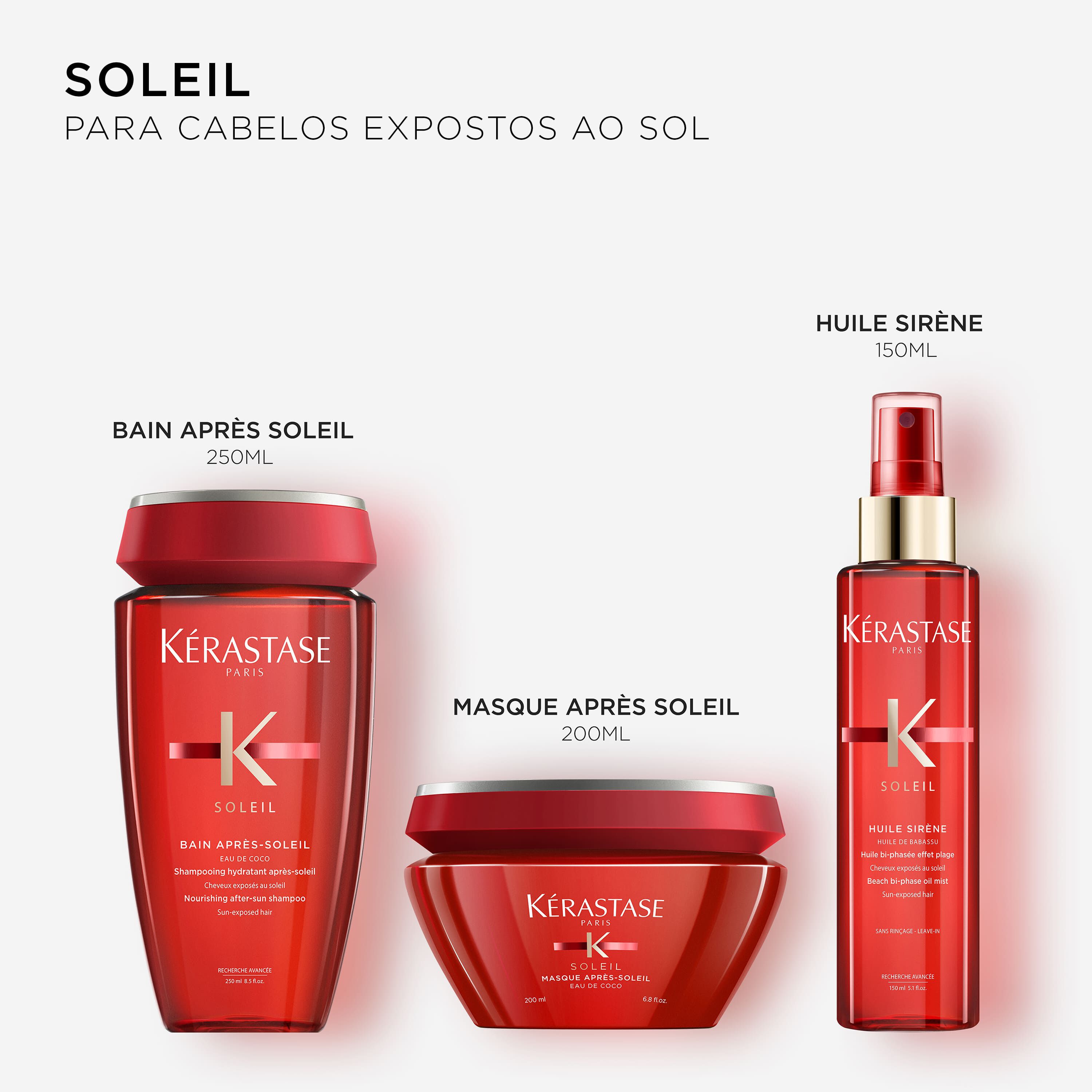 Kit Soleil para cabelos expostos ao sol