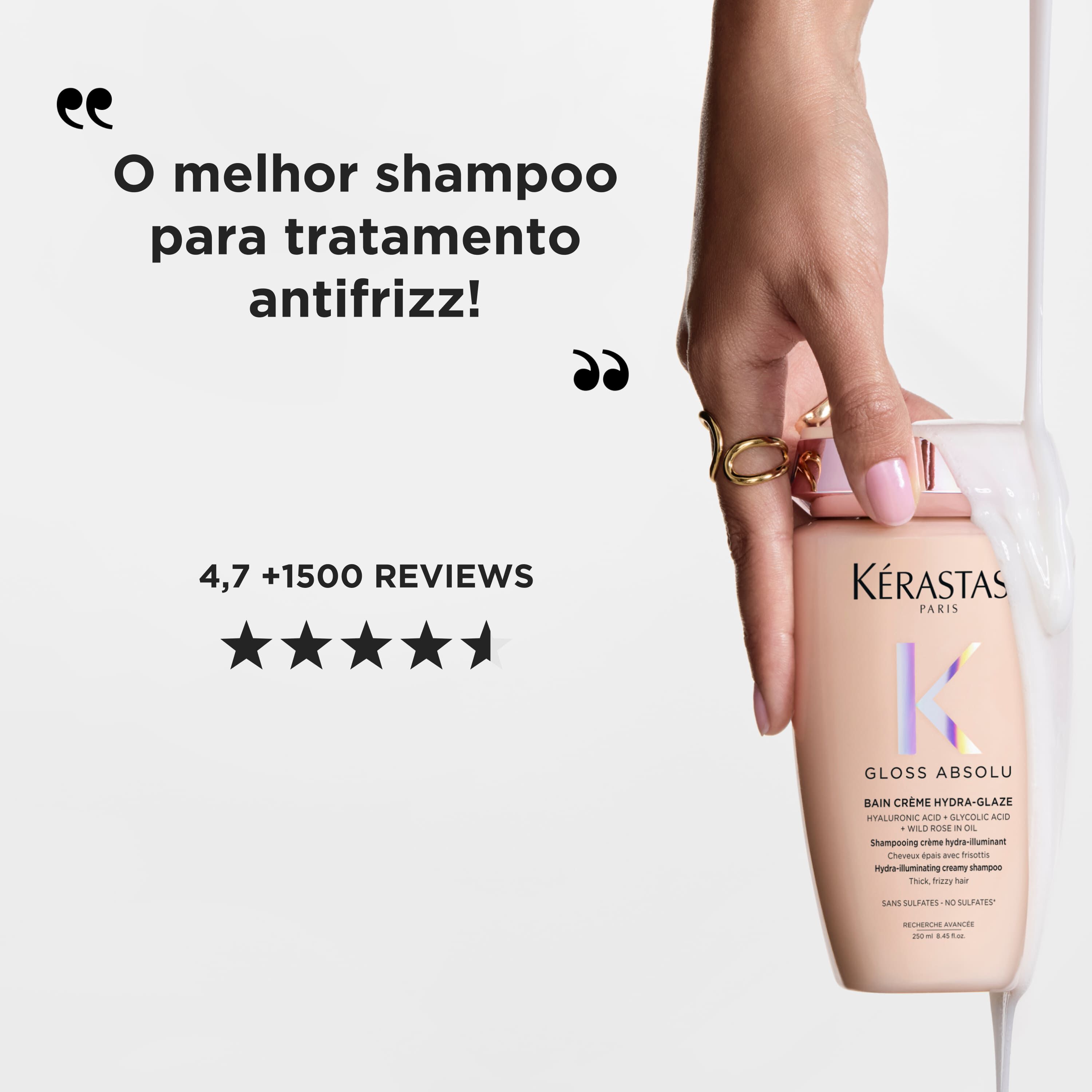Shampoo Kerastase Gloss Absolu Bain Hydra Glaze Riche Tratamento anti-frizz