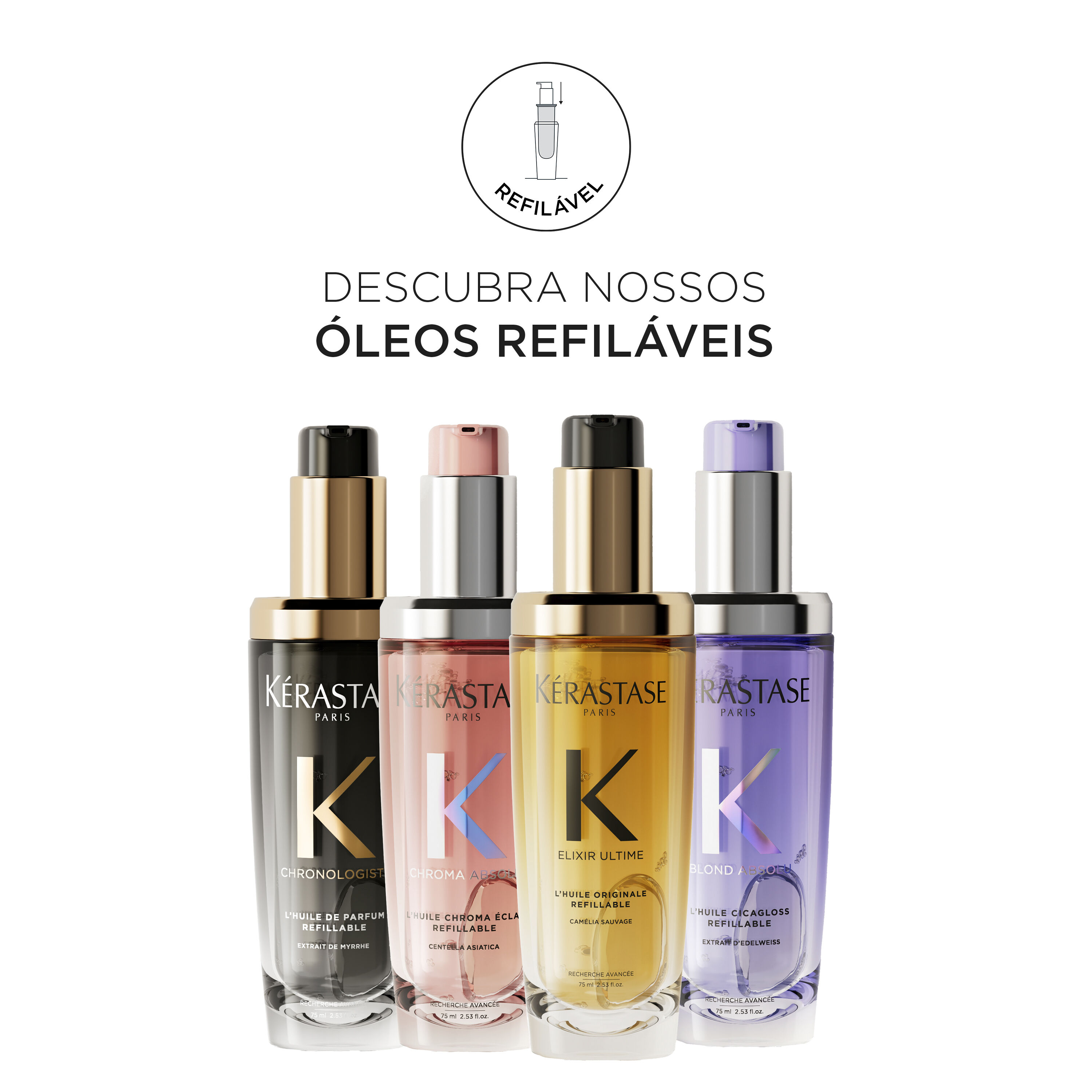 Descubra novos oleos refilaveis Kerastase