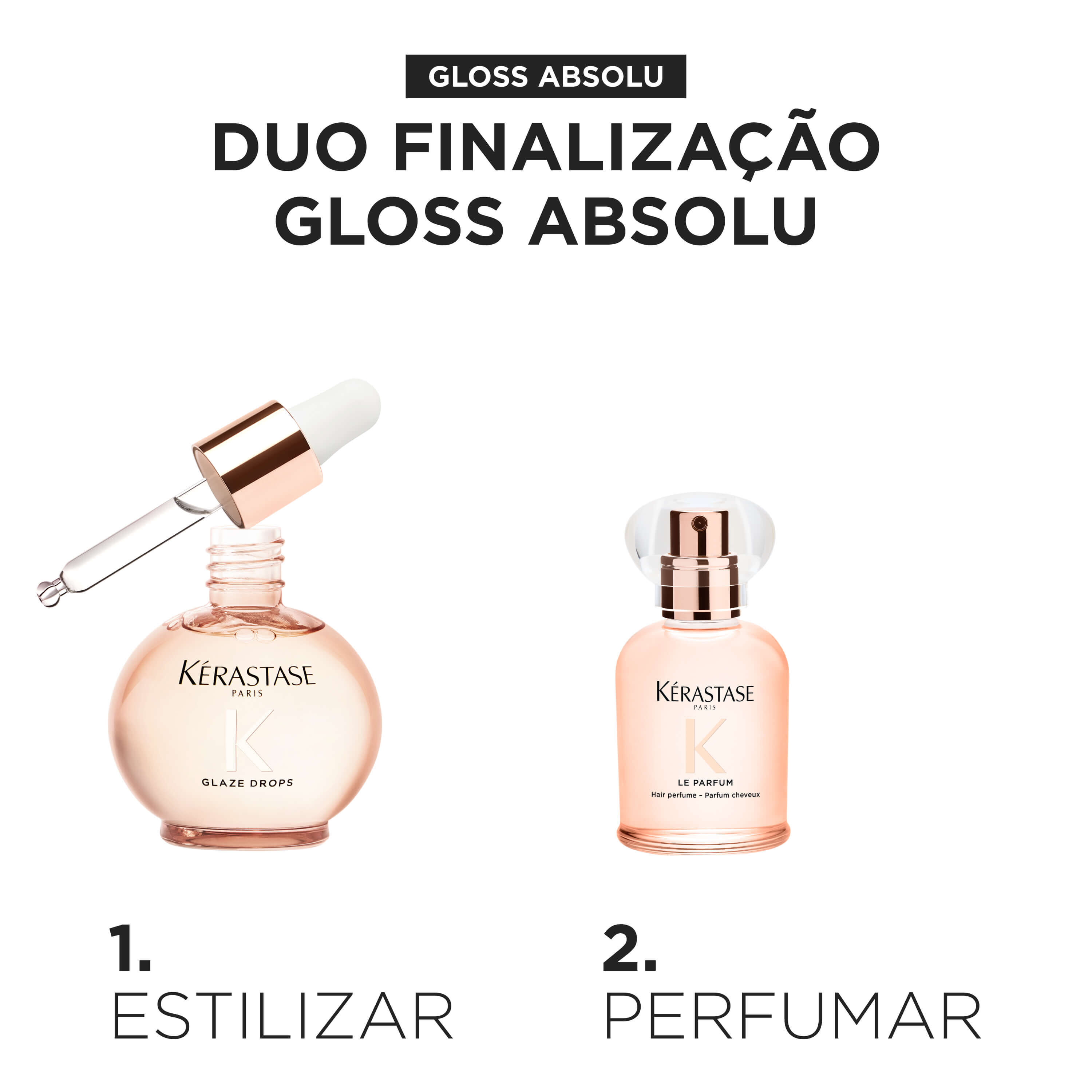 Kit Duo de finalizacao Gloss Absolu Kerastase com oleo e perfume para cabelos