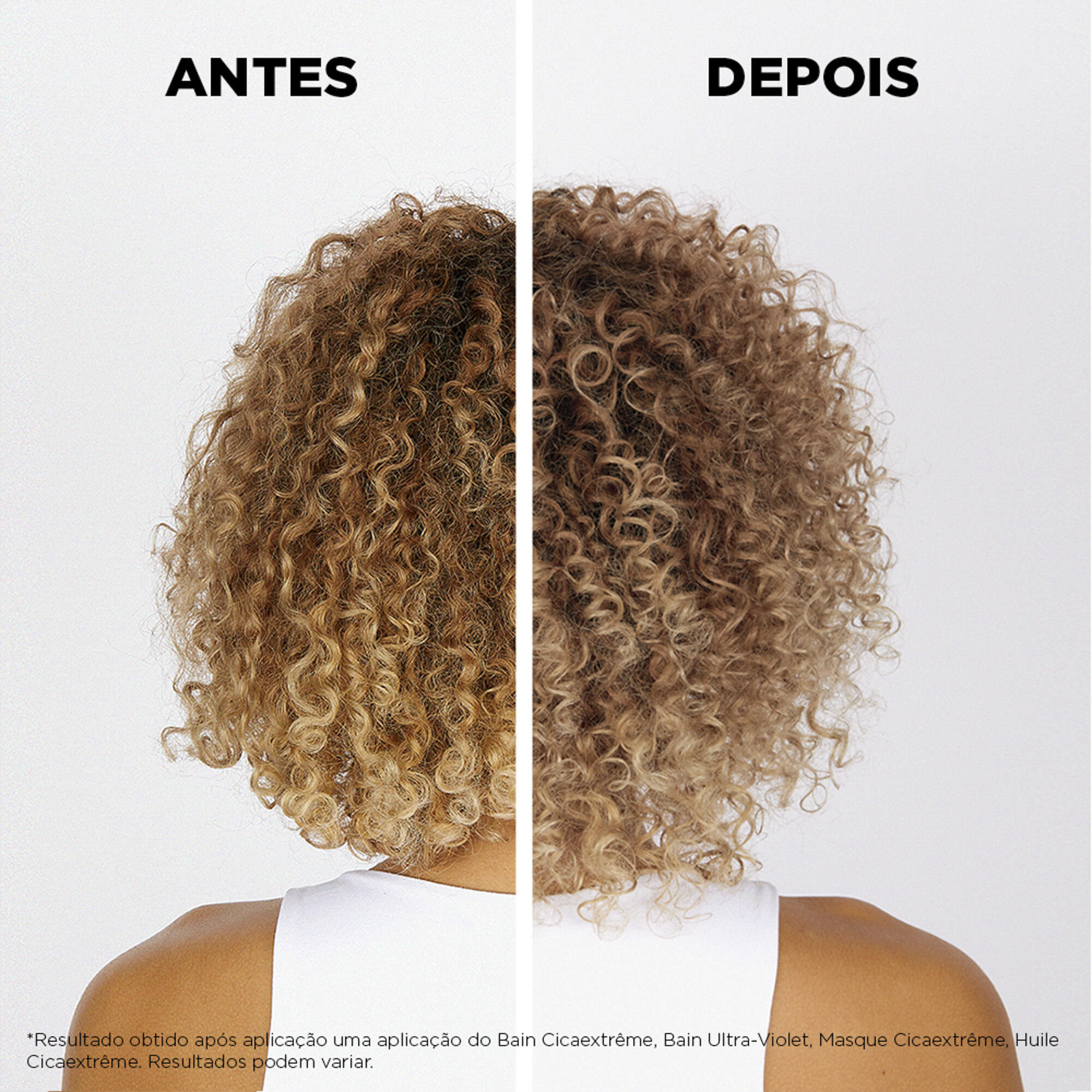 Mascara Kerastase Blond Absolu Ultra-Violet Antes e depois