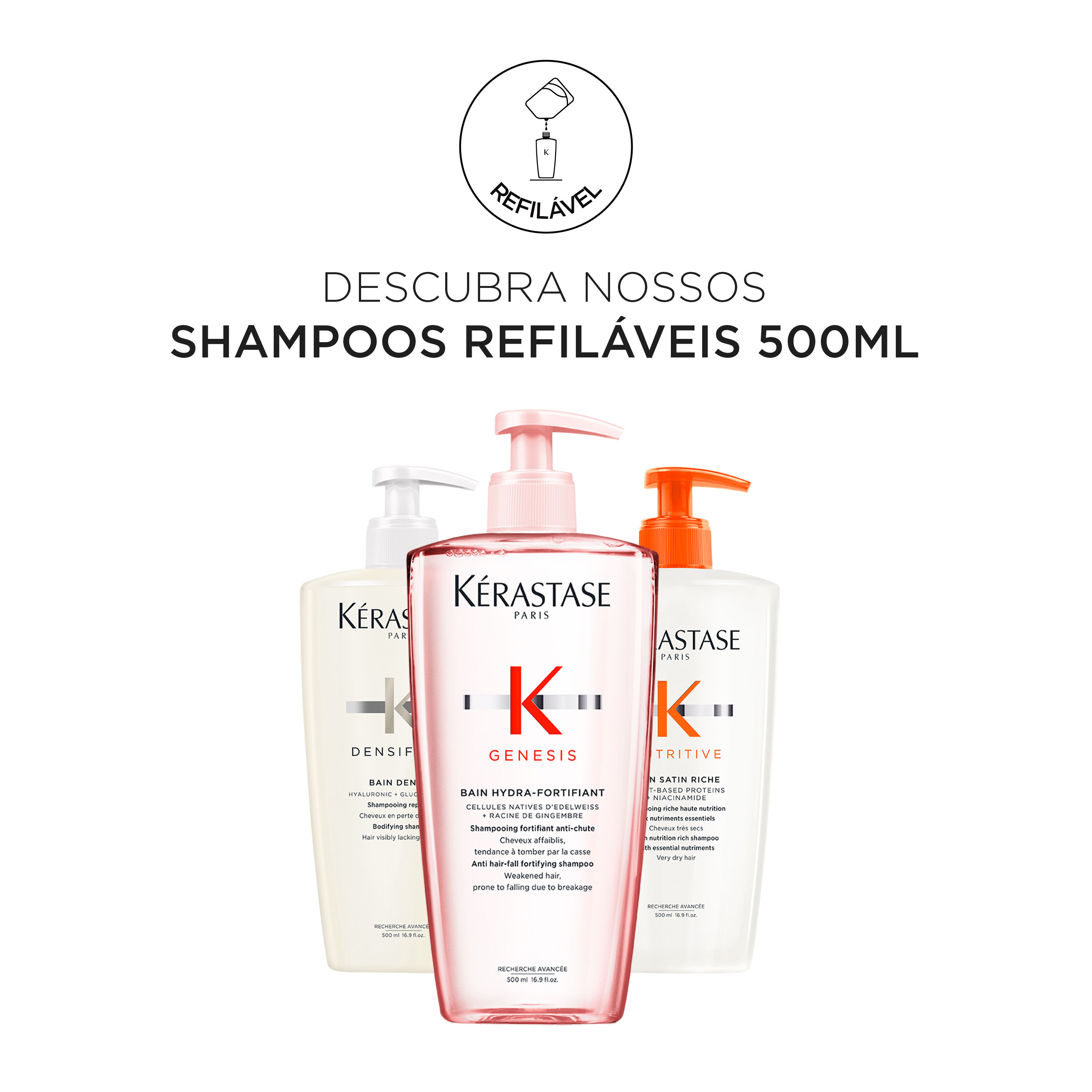 Novos Shampoos Refilaveis Kerastase