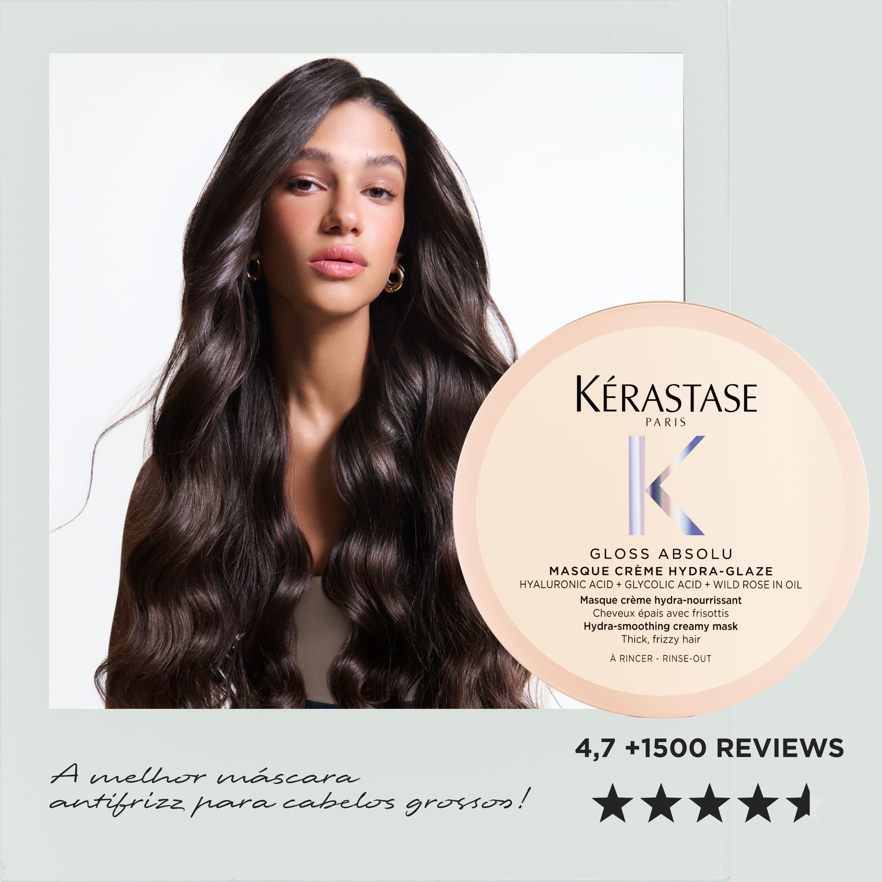 Mascara de tratamento anti-frizz Kerastase Gloss Absolu Hydra Glaze melhor anti-frizz para cabelos grossos
