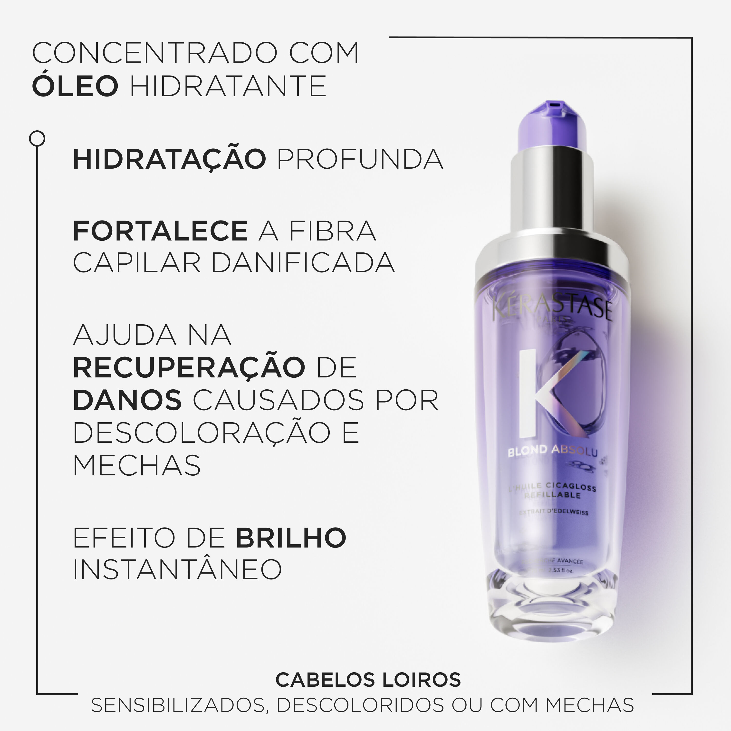 Oleo Kerastase Blond Absolu Huile Cicagloss Refil para cabelos loiros