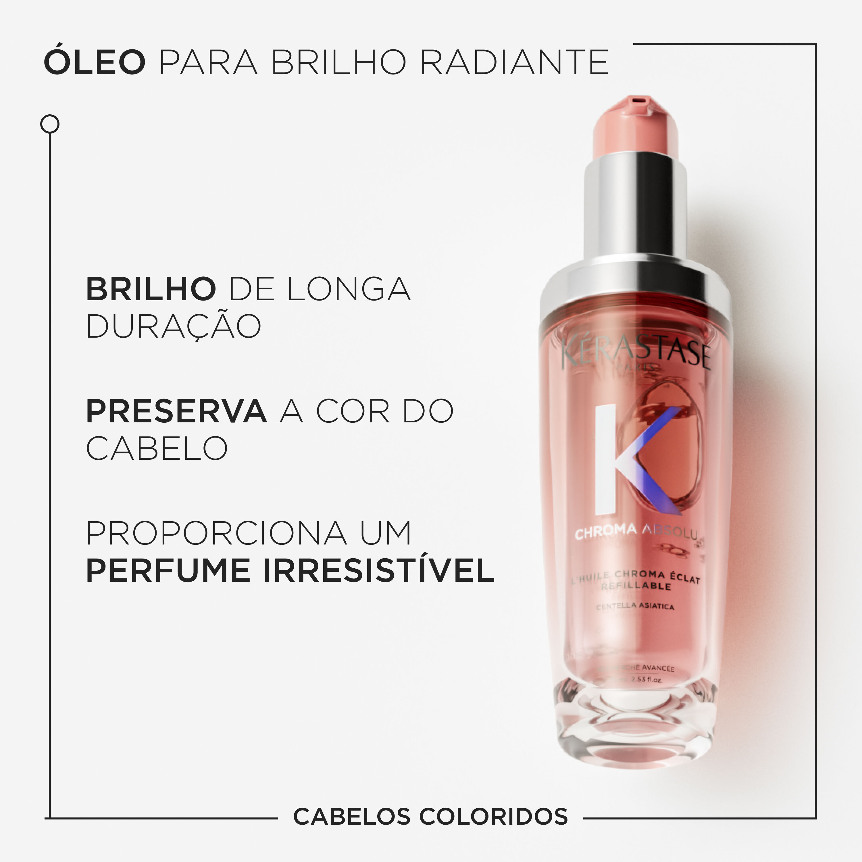 Oleo para cabelos coloridos sensibilizados Kerastase Chroma Absolu L'Huile Eclat Radiance Refilavel
