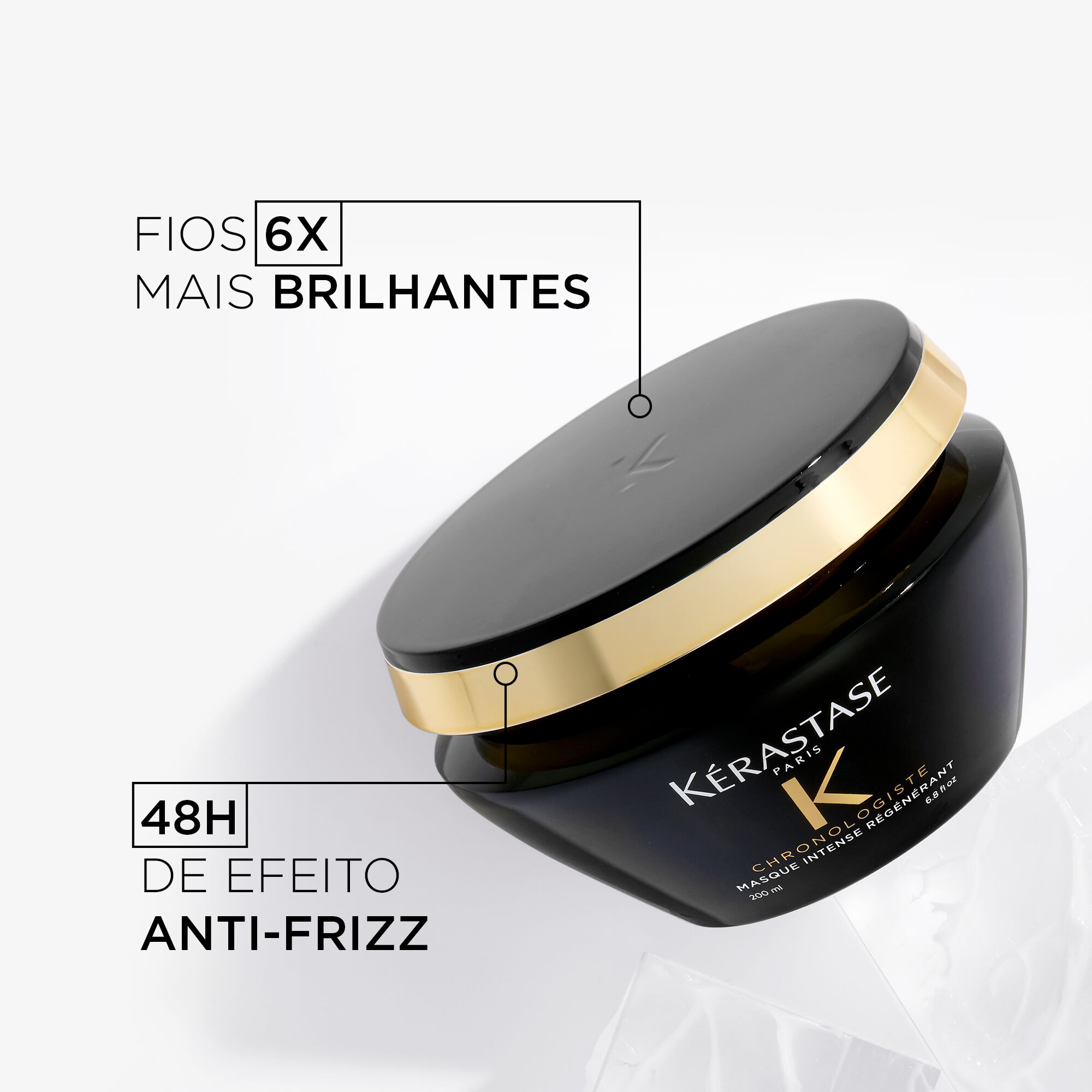 Mascara Kerastase Chronologiste Intense Regenerant antes e
                        depois 