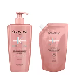 Shampoo para cabelos coloridos Kerastase Chroma Absolu Bain Chroma Respect com refilavel