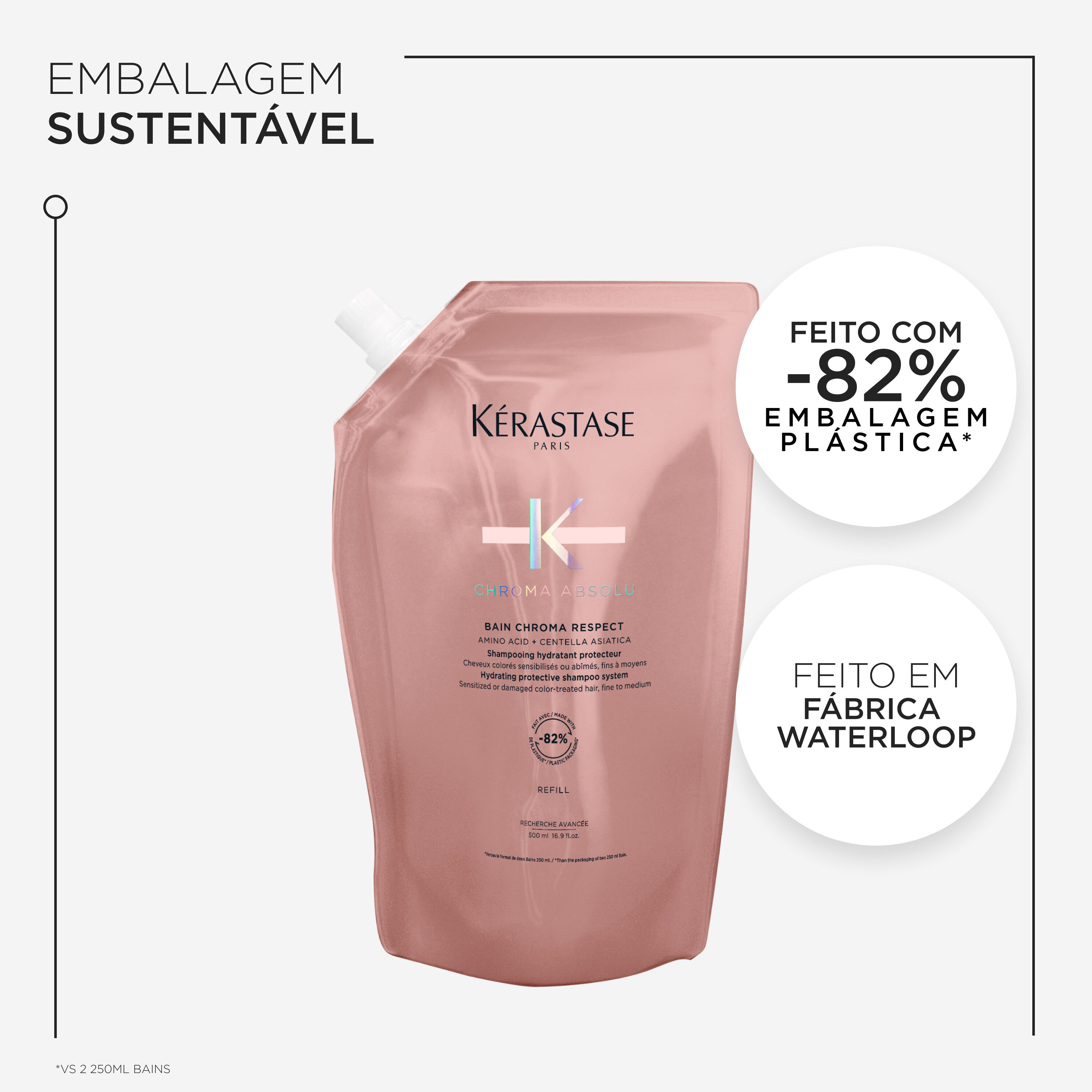 Refil do shampoo Kerastase Chroma Absolu Bain Chroma Respect com textura em gel creme
