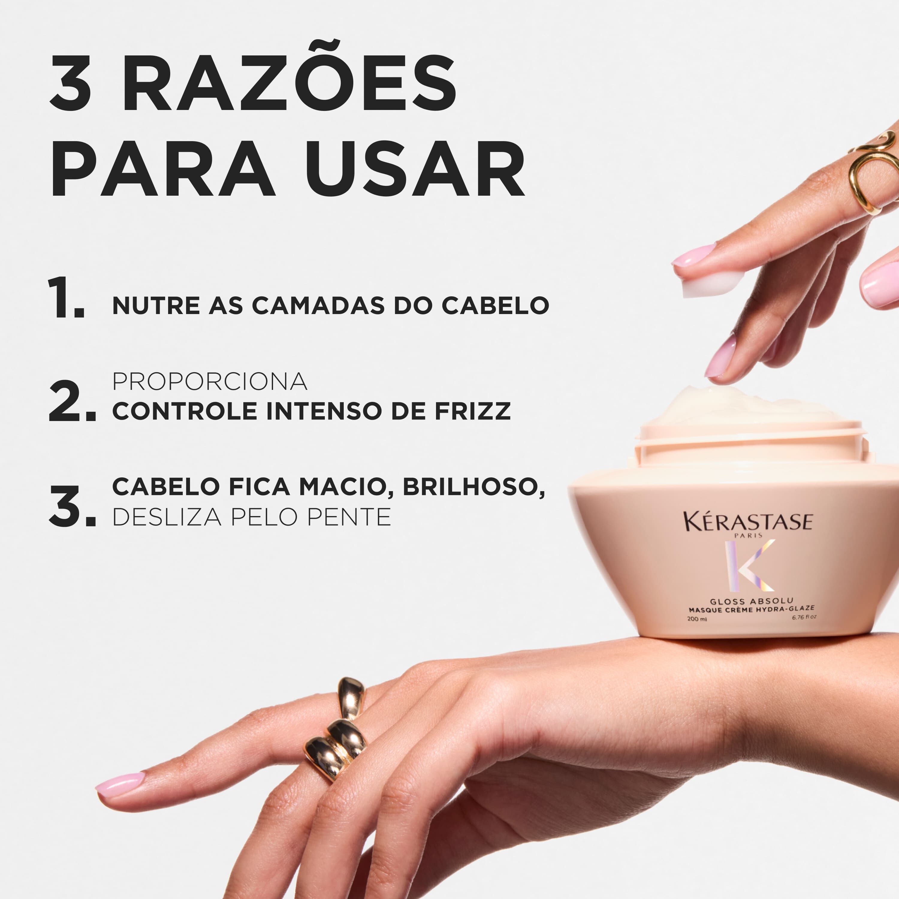 Por que escolher a Mascara de tratamento anti-frizz Kerastase Gloss Absolu Hydra Glaze 
