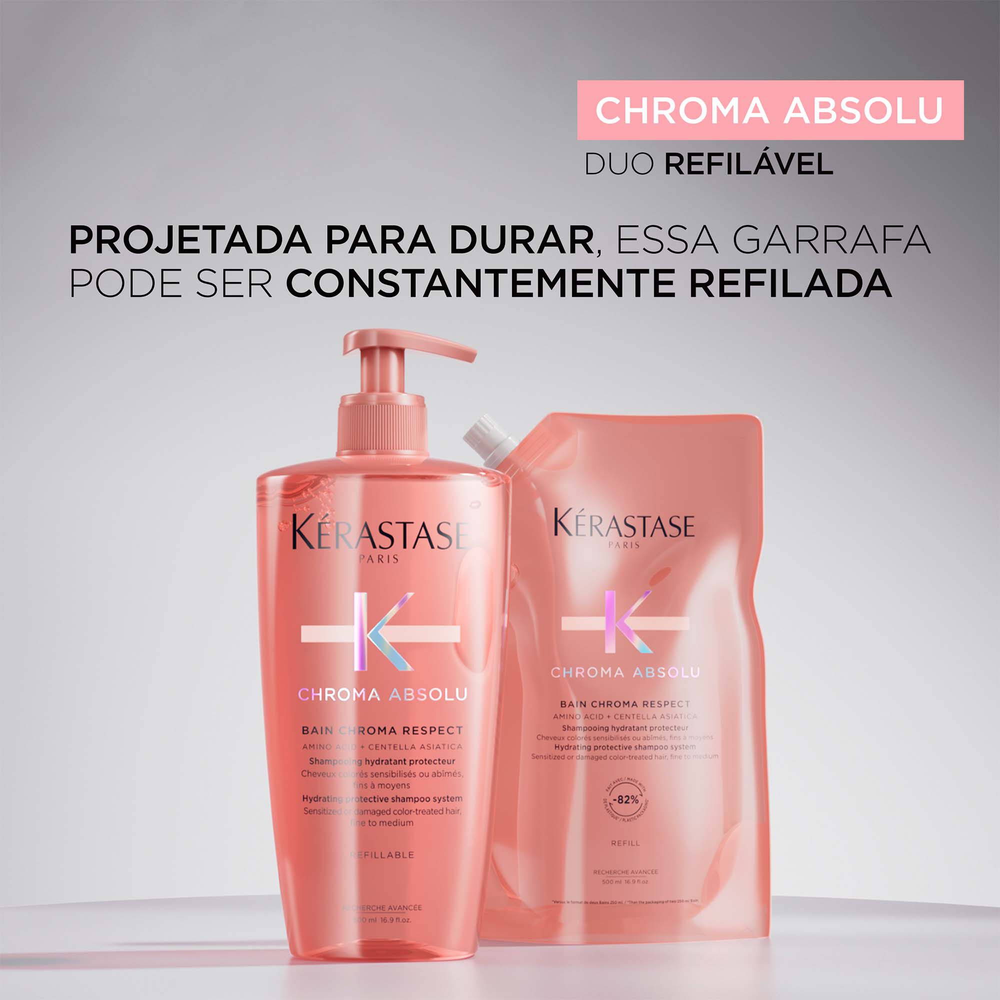 Shampoo Kerastase Chroma Absolu Bain Chroma Respect duo refilavel