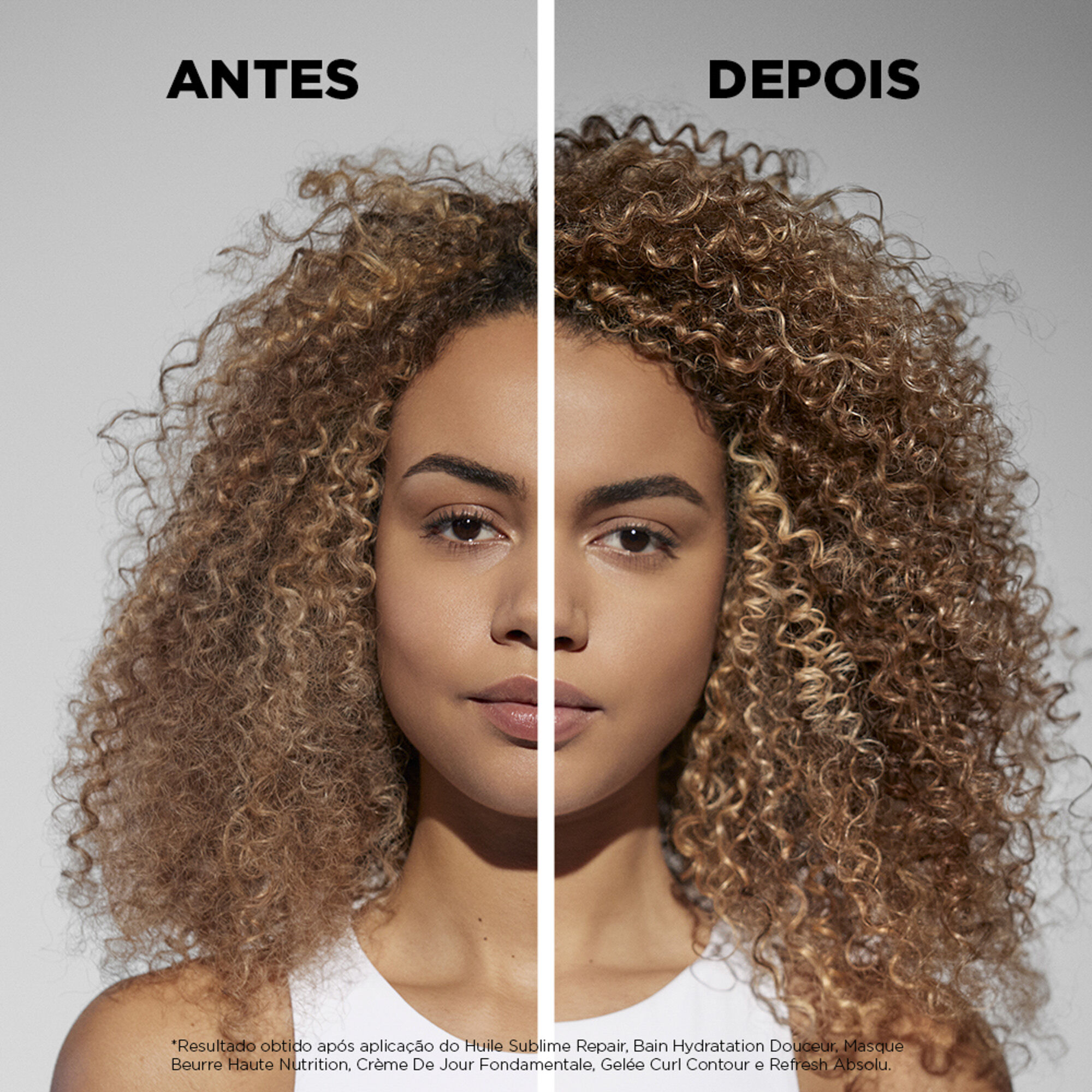 Leave-in Kerastase Curl Manifesto Creme de Jour Fondamentale  antes e depois do uso