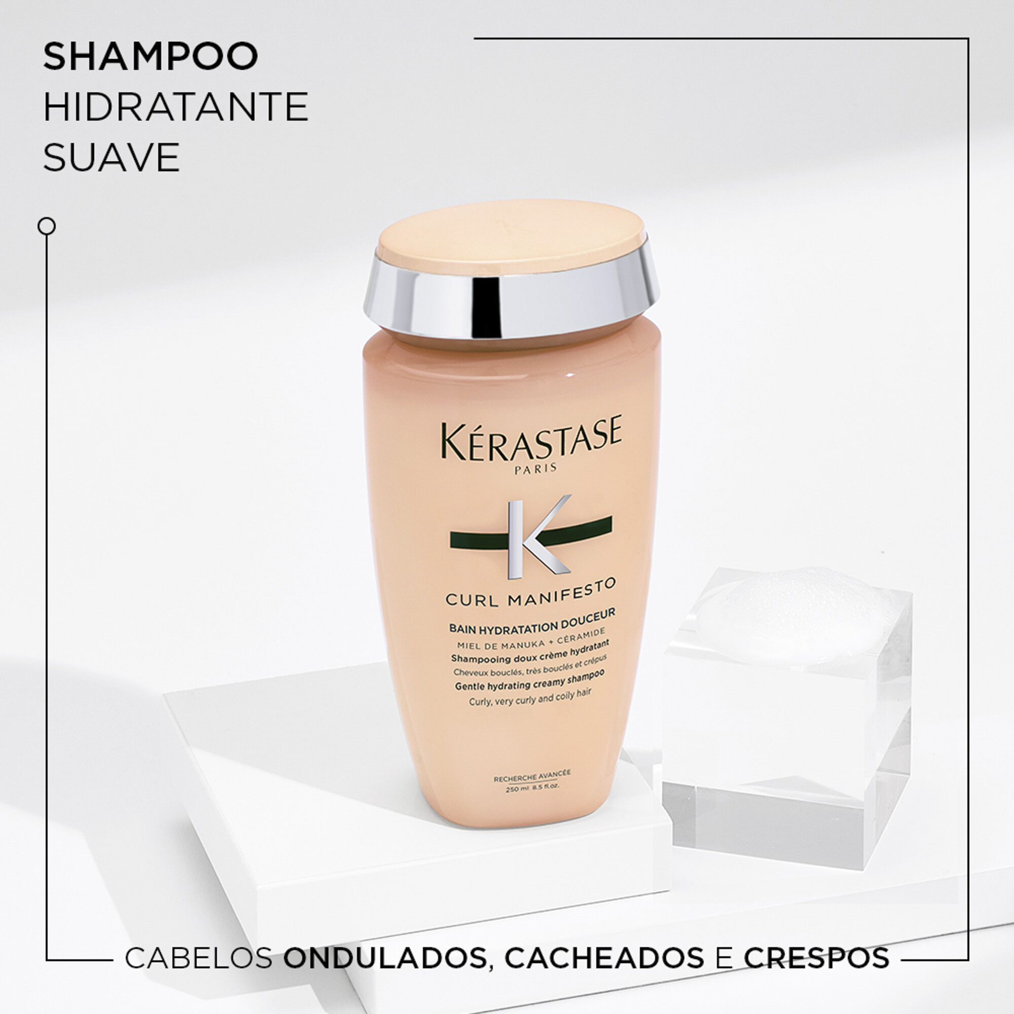 Shampoo para cabelos cacheados, ondulados e crespos Kerastase Curl Manifesto Bain Hydratation Douceur