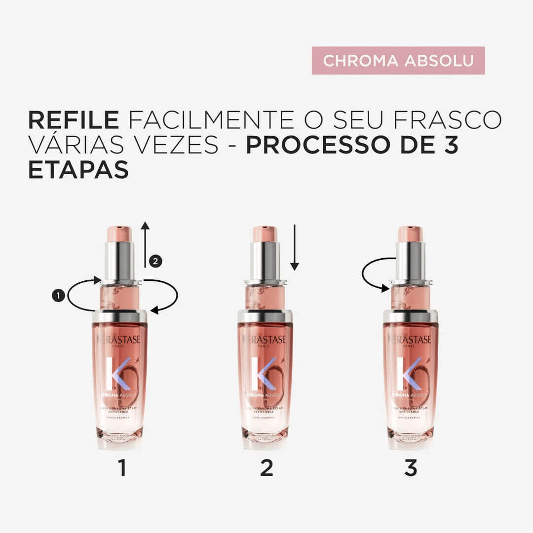 Como fazer refil do oleo do kit Kerastase para cabelos coloridos