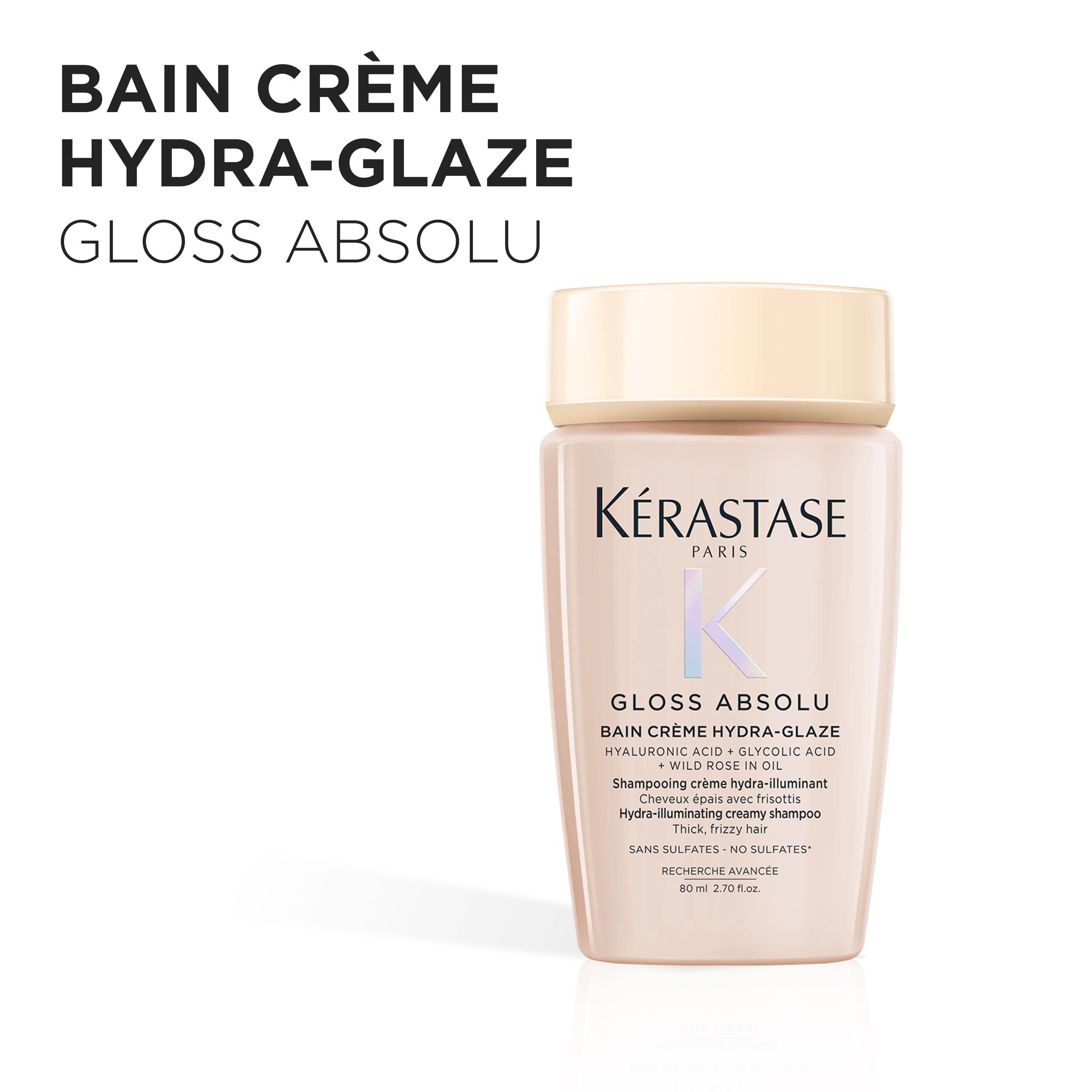 Shampoo Kerastase Gloss Absolu Bain Hydra Glaze Riche para Cabelos com Frizz Tamanho para Viagem
