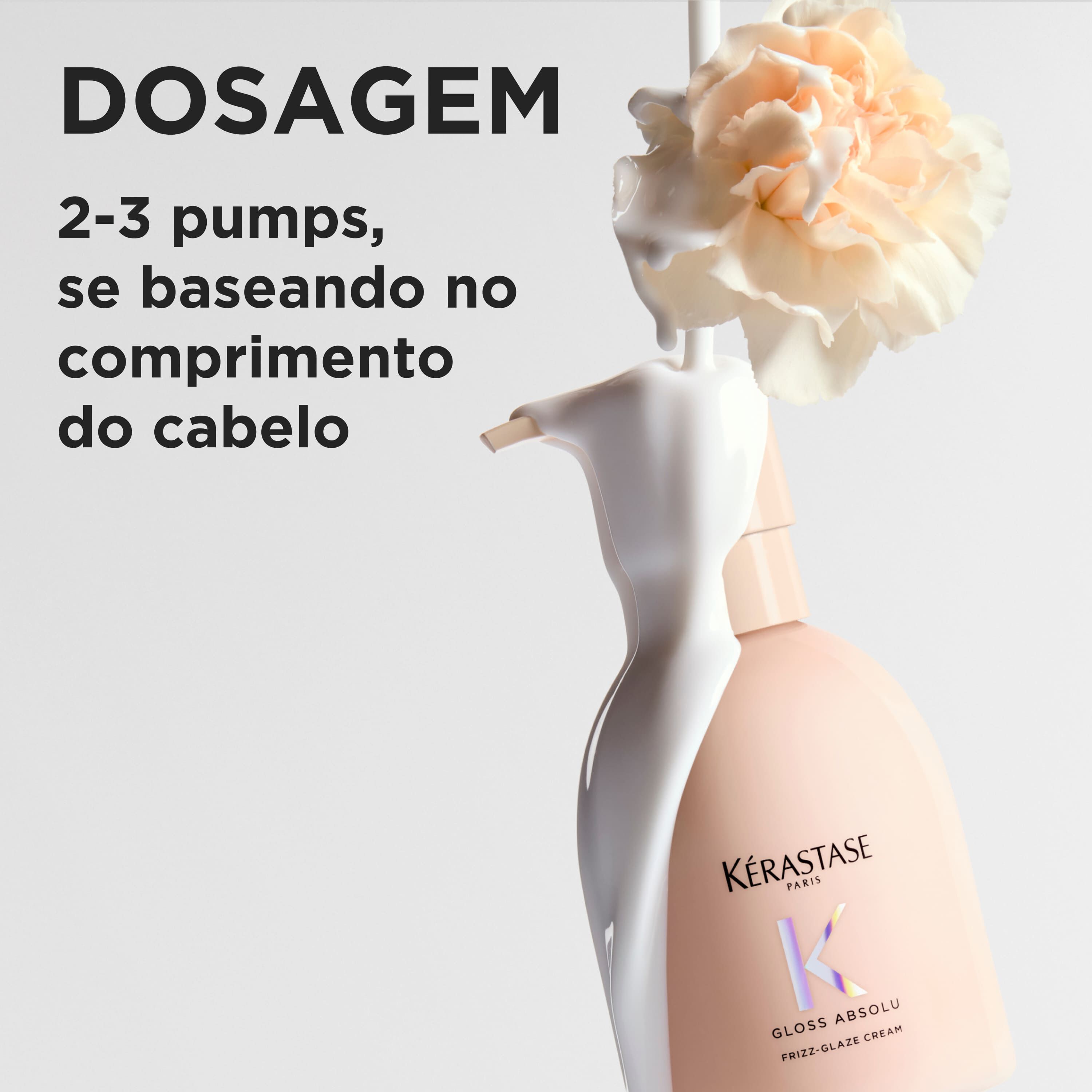Dosagem do creme finalizador e leave-in antifrizz Kerastase Gloss Absolu Frizz Glaze Cream