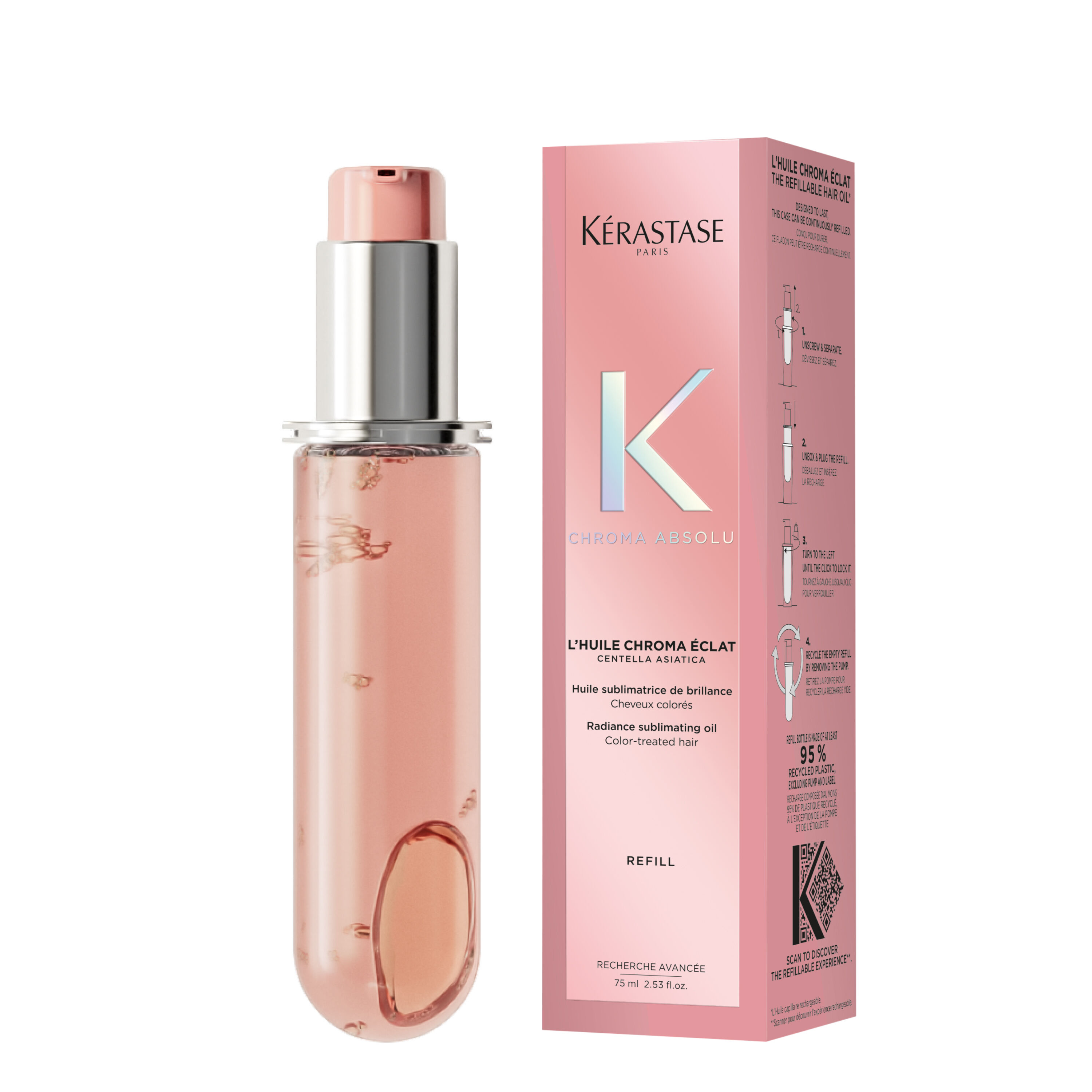 Embalagem do Oleo para cabelos coloridos Kerastase Chroma Absolu L'Huile Eclat Radiance