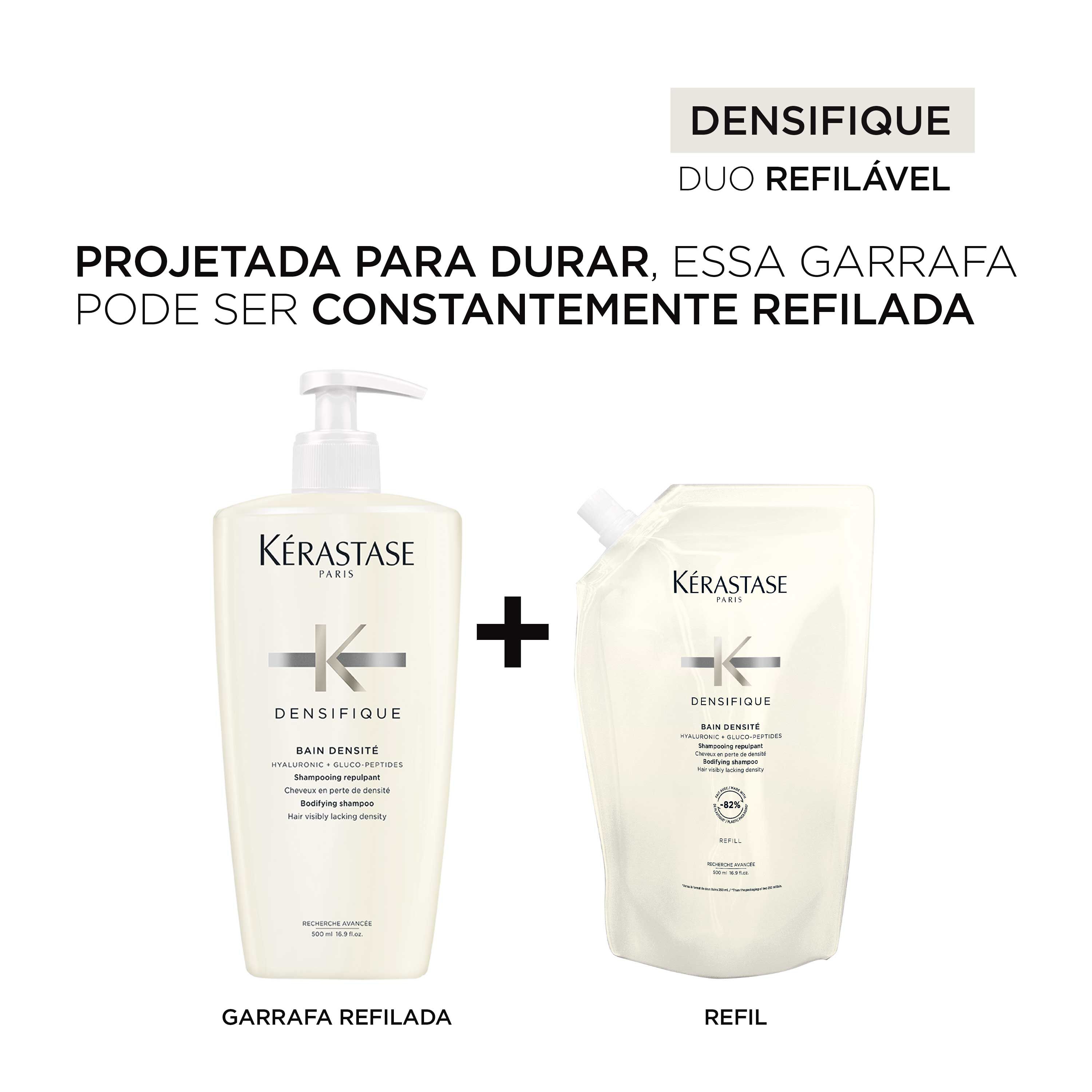 Embalagem duravel do Shampoo Kerastase Densifique Bain Densite com Refil