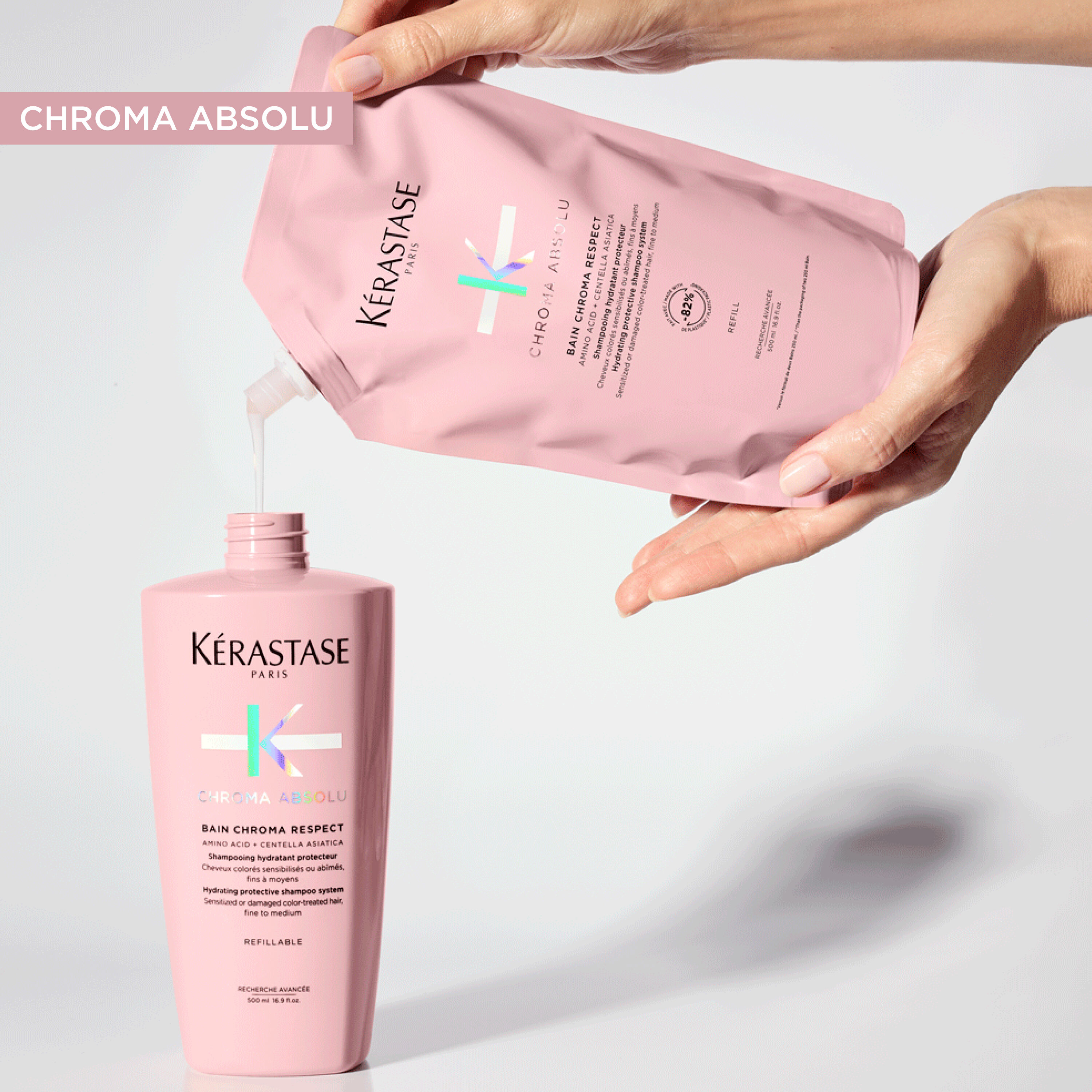 Refil do shampoo para cabelos coloridos Kerastase Chroma Absolu Bain Chroma Respect