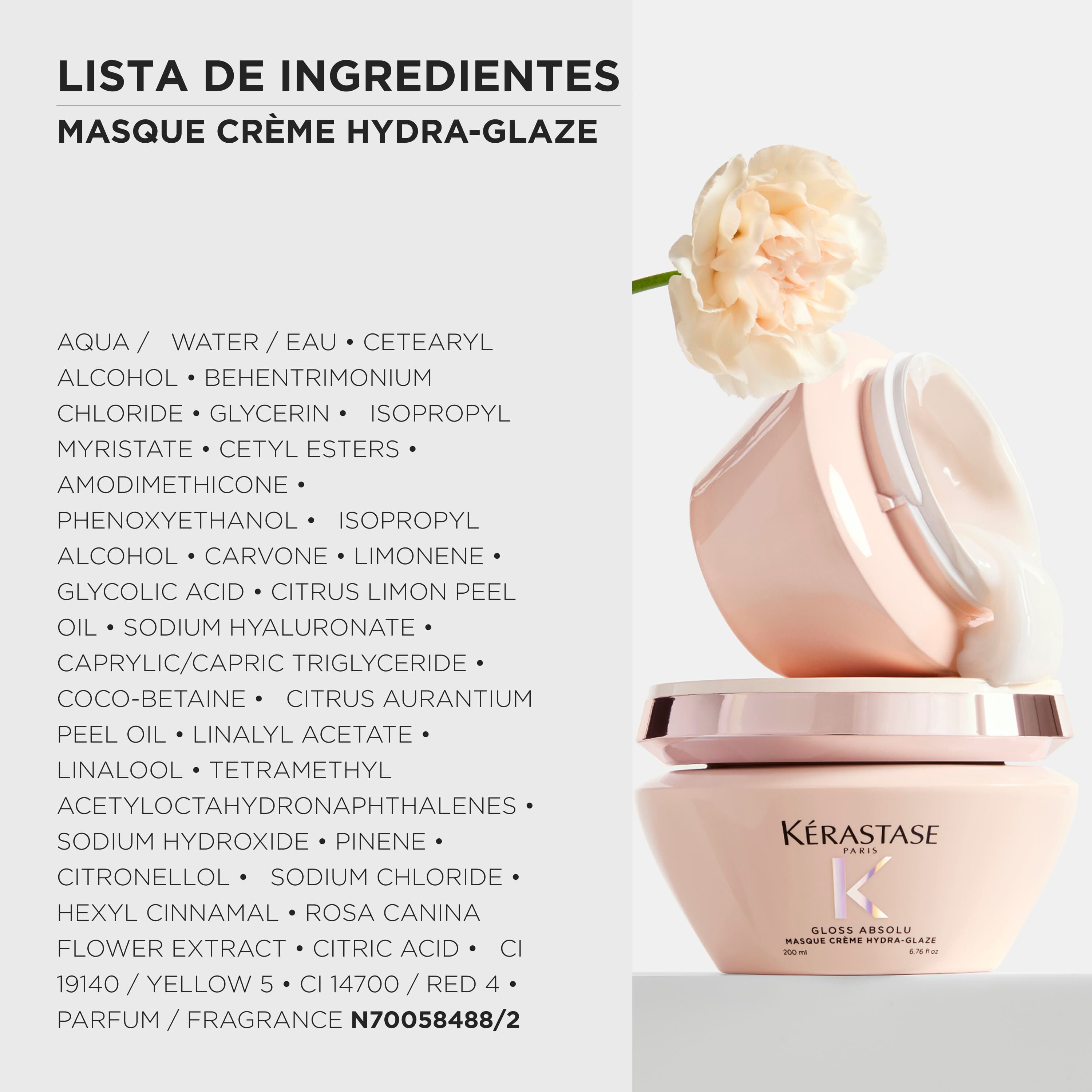 Mascara de tratamento anti-frizz Kerastase Gloss Absolu Hydra Glaze travel size lista completa de ingredientes