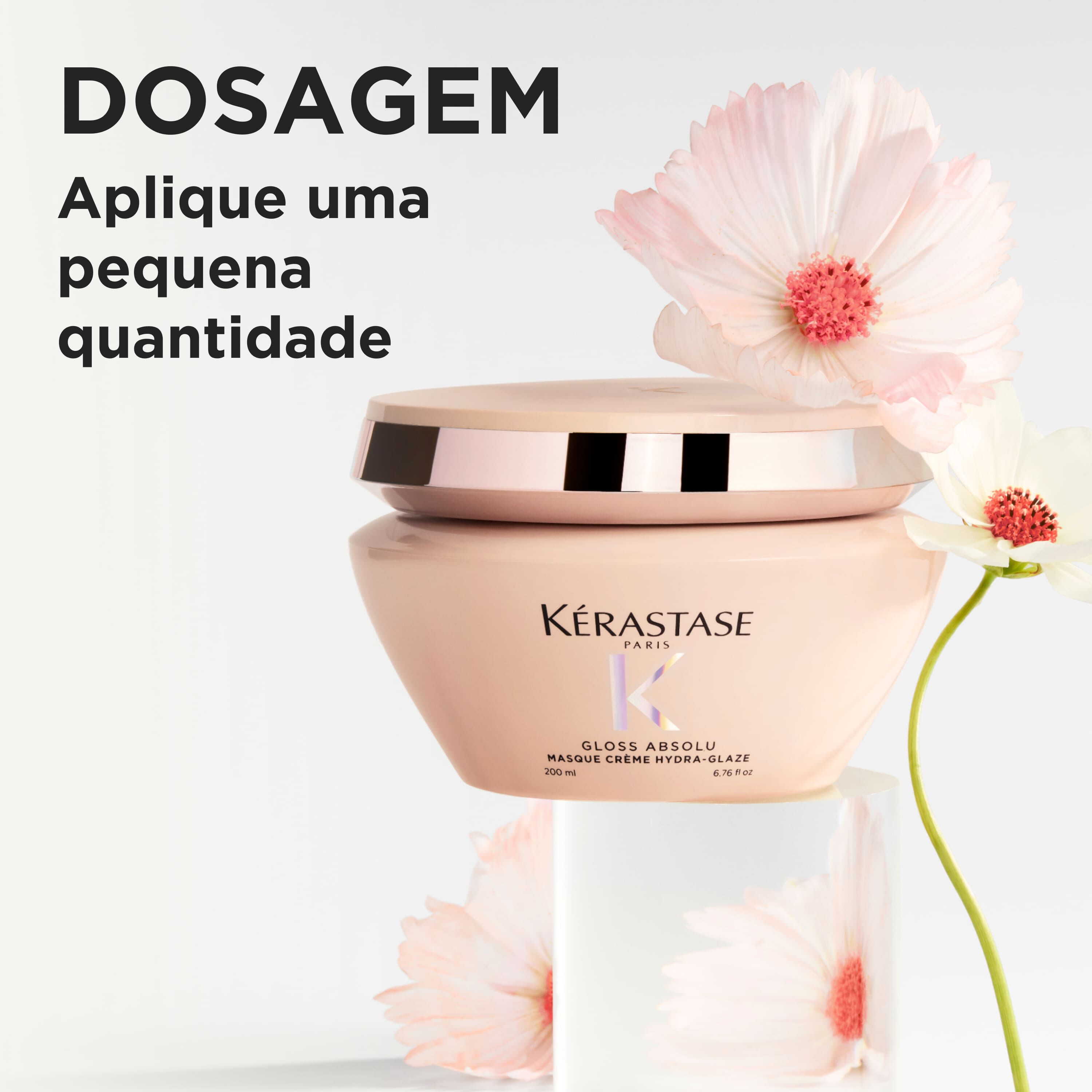 Quantidade ideal de aplicacao da Mascara de tratamento anti-frizz Kerastase Gloss Absolu Hydra Glaze