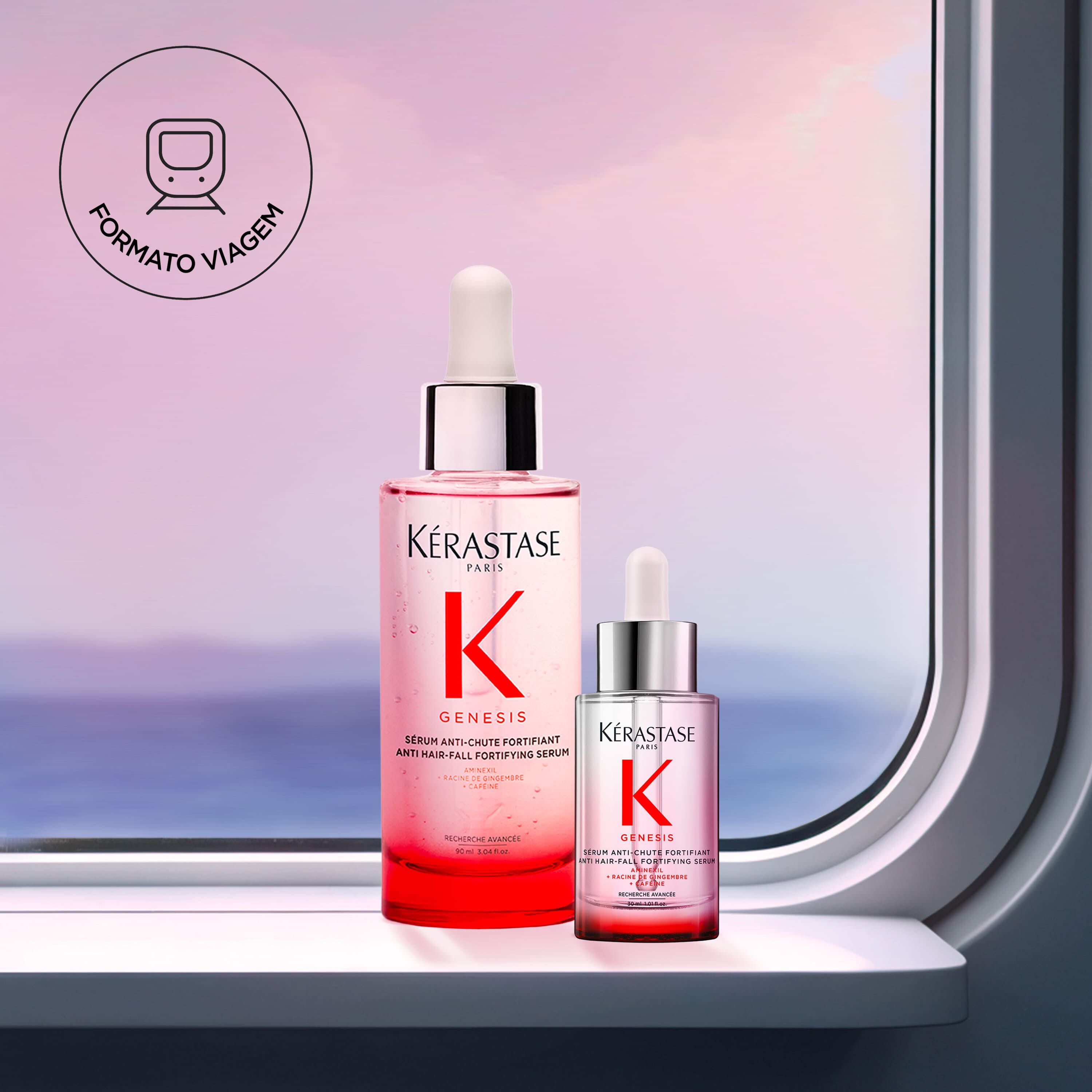 Serum antiqueda Kerastase Genesis Anti-Chute Fortifiant travel size versao mini para levar na bolsa