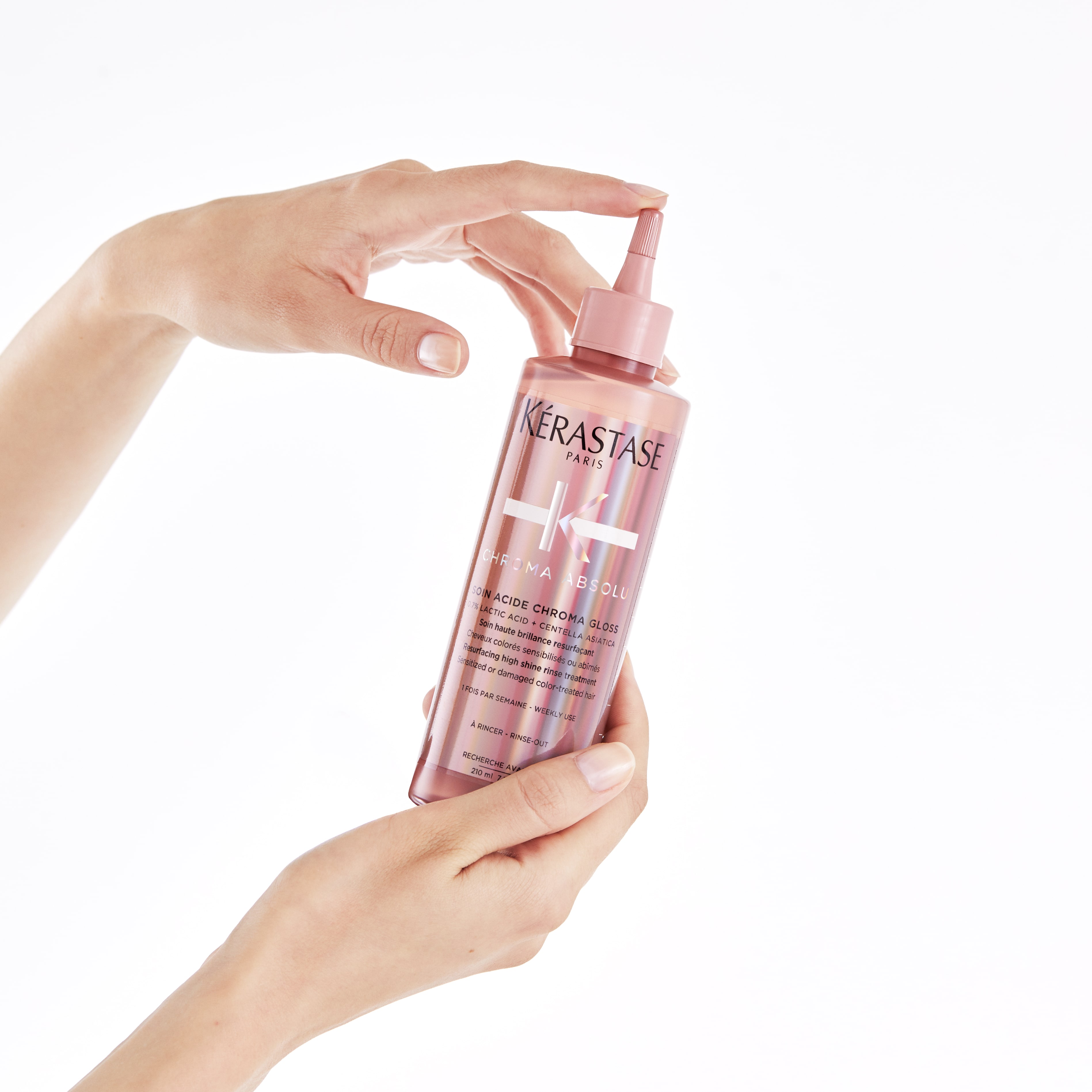 Tratamento para cabelos danificados e quebradiços com Kérastase Chroma Absolu Acidificante Soin Acide Chroma Gloss